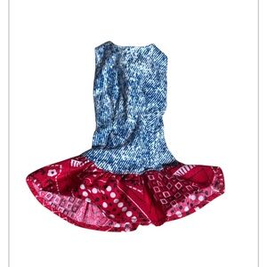 Vintage Barbie Doll Denim Western Bandana Mini Dress